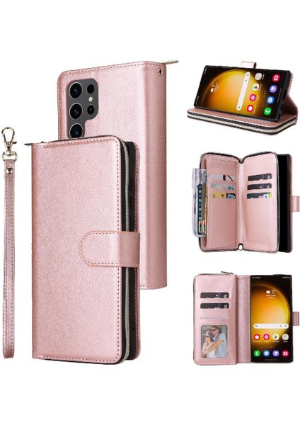 El Kayışı Cüzdan Kılıf ile Samsung Galaxy S24 Ultra Kart Tutucu Için Kılıf (Yurt Dışından)