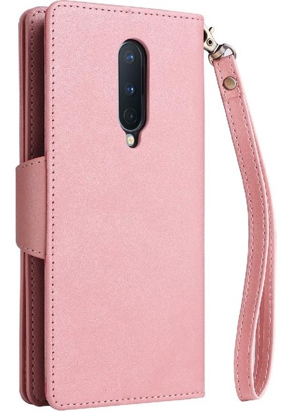 El Kayışı Kart Tutucu ile Oneplus 8 Fermuar Cüzdan Kapak Için Kılıf (Yurt Dışından)