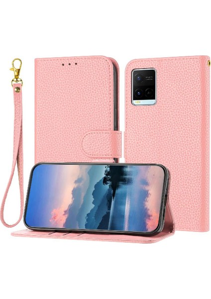 Vivo Y21/Y21S/Y33S Kart Yuvaları Için Telefon Kılıfı Tutucu Pu Deri Litchi Flip (Yurt Dışından)