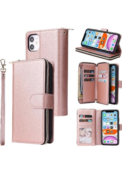 Iphone 11 Için Kılıf Kart Tutucu Cüzdan Durumda 9 Kart Yuvaları ile Kapak Çevirin (Yurt Dışından)