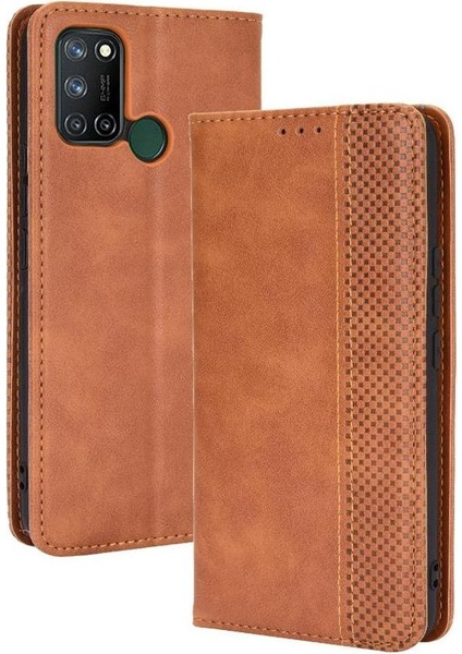 Realme C17 Pu Deri Cüzdan Manyetik Kapatma Için Kılıf (Yurt Dışından)