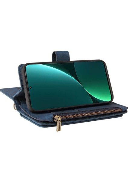 Xiaomi 12 Pro Için Kılıf Pu Deri Manyetik Kapatma Onbeş Kart Yuvaları Fermuar Cep Telefon Kılıfı (Yurt Dışından) modelleri