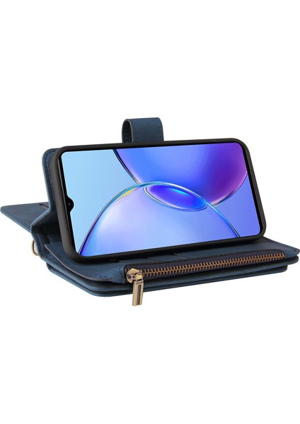 Vıvo Y27 4g Için Kılıf Pu Deri Manyetik Kapatma Onbeş Kart Yuvaları Fermuar Cep Telefon Kılıfı (Yurt Dışından) indirimleri