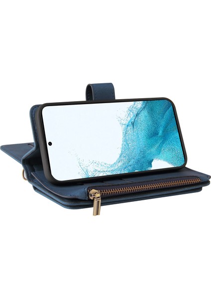 Samsung Galaxy A54 5g Için Kılıf Pu Deri Manyetik Kapatma Onbeş Kart Yuvaları Fermuar Cep Telefon Kılıfı (Yurt Dışından) modelleri