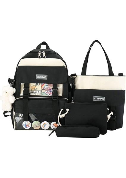 Clbdbag 4 Parça Sevimli Öğrenci Okul Sırt Çantası (Yurt Dışından)