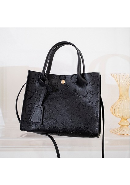 Chuangwen Büyük Kapasiteli Taşınabilir Kabartmalı Crossbody Çanta (Yurt Dışından)