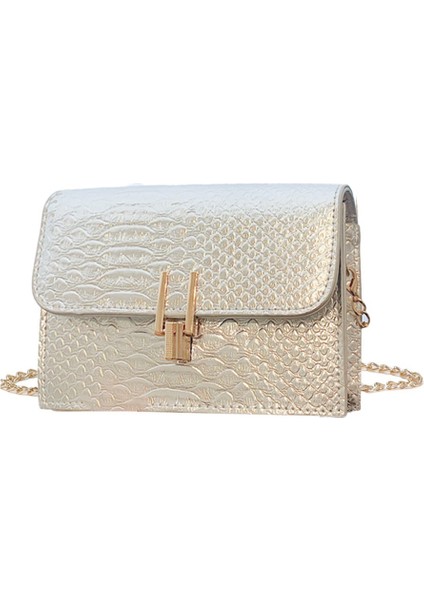 Qisem Zincir Askılı Kapaklı Çapraz Askılı Kadın Çantası (Yurt Dışından)