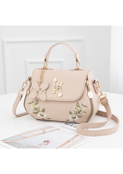 Beautifyy Yeni Moda Kova Çantası Kadın Işlemeli Çanta Kapağı Bir Omuz Messenger Çantası (Yurt Dışından)