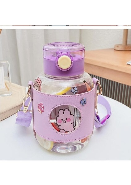 Haitn 850ML Yüksek Değerli Çocuk Su Bardağı Samanlı Büyük Kapasiteli Su Şişesi Taşınabilir Tencere Göbek Su Şişesi (Yurt Dışından)