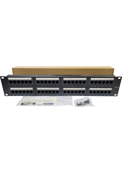 19" 48 Port Cat6 Patch Panel Dolu