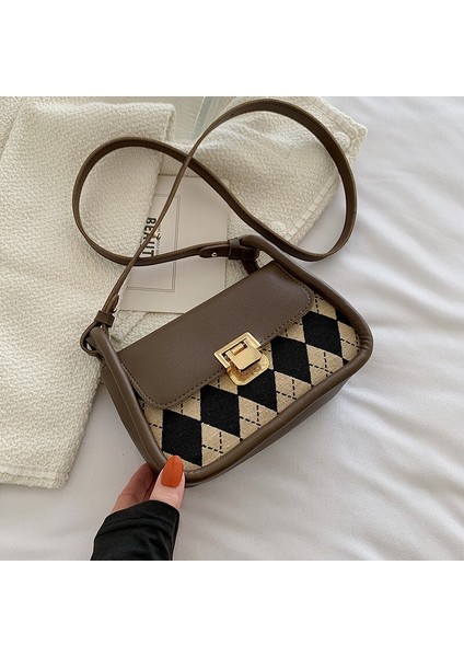 Modaya Uygun Retro Üst Düzey Dokulu Tek Omuzlu Çapraz Askılı Çanta Çok Yönlü Kadın Koltukaltı Çantası (Yurt Dışından)