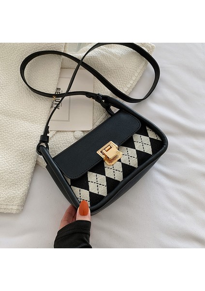 Modaya Uygun Retro Üst Düzey Dokulu Tek Omuzlu Çapraz Askılı Çanta Çok Yönlü Kadın Koltukaltı Çantası (Yurt Dışından)