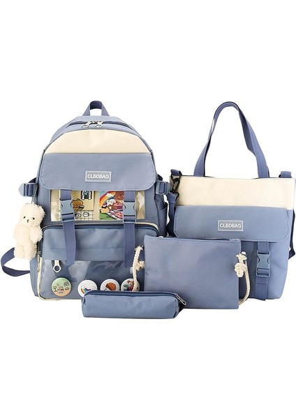 Clbdbag 4 Parça Sevimli Öğrenci Okul Sırt Çantası (Yurt Dışından)