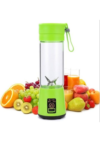 Taşınabilir Elektrikli Sıkacağı Şarj Edilebilir Smoothie Blender USB Mini Meyve Mikseri Sıkacaklar Meyve Extractors Gıda Milkshake Çok Işlevli | Sıkacaklar (Yeşil) (Yurt Dışından)