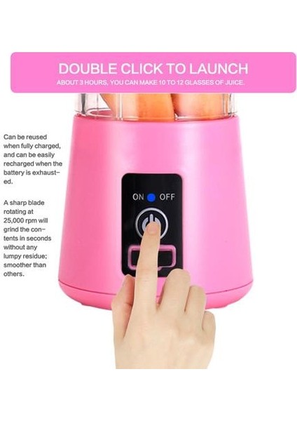 Taşınabilir Elektrikli Sıkacağı Şarj Edilebilir Smoothie Blender USB Mini Meyve Mikseri Sıkacaklar Meyve Extractors Gıda Milkshake Çok Işlevli | Sıkacaklar (Yeşil) (Yurt Dışından)