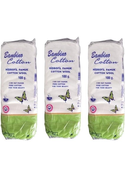 - Hidrofil Pamuk - 3 Paket 100 gr