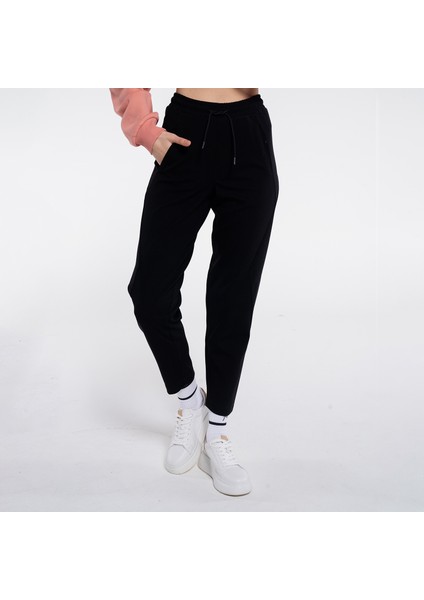 Lucky Siyah Kadın Scuba Unisex Pantolon Jogger
