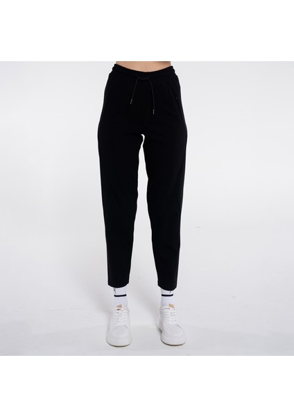 Lucky Siyah Kadın Scuba Unisex Pantolon Jogger