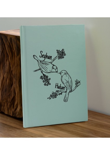 Sevgiliye Özel Isimli Su Yeşili Defter ve Yeşil Cam Matara Hediye Seti-11, Sevgiliye Hediye, Sevgililer Günü, Yeni Iş Hediyesi