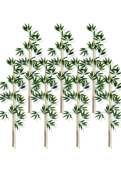 Yapay Yoğun Yapraklı 120 cm 7 Adet Dekoratif Bambu Çubuğu Islak Doku