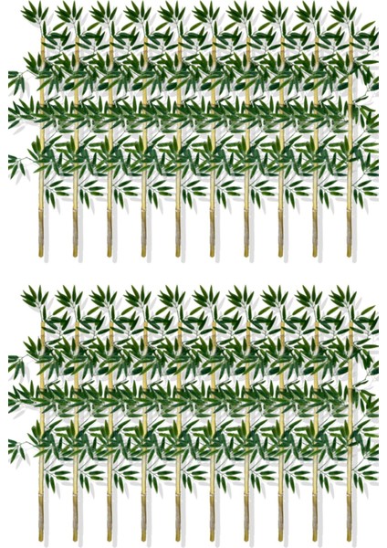 Yapay Yoğun Yapraklı 130 cm 20 Adet Dekoratif Bambu Çubuğu Islak Doku