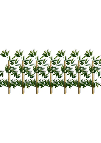 Yapay Yoğun Yapraklı 70 cm 7 Adet Dekoratif Bambu Çubuğu Islak Doku