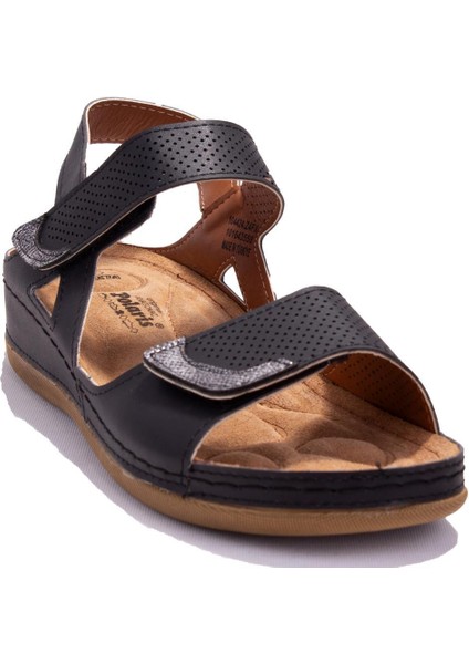 104424 Siyah Ortopedik Günlük Kadın Sandalet
