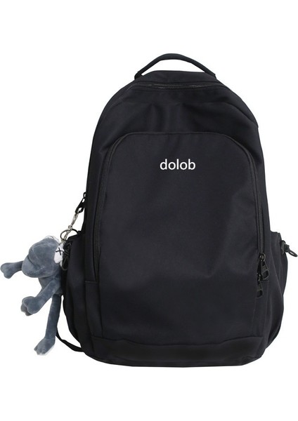 Kadınlar Için Basit Tek Renkli Naylon Sırt Çantası Kore Tarzı Lise Öğrenci Çantası 15.6 Inç Büyük Kapasiteli Bilgisayar Sırt Çantası Erkekler Için (Yurt Dışından)