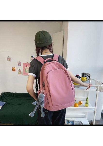 Kadınlar Için Basit Tek Renkli Naylon Sırt Çantası Kore Tarzı Lise Öğrenci Çantası 15.6 Inç Büyük Kapasiteli Bilgisayar Sırt Çantası Erkekler Için (Yurt Dışından) fırsatları