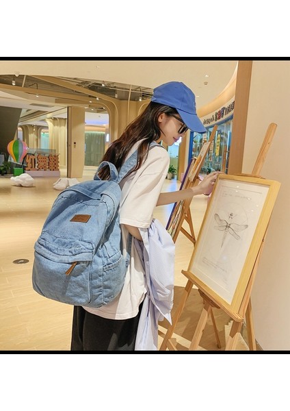 Orta ve Lise Öğrencileri Için Yıkanmış Denim Öğrenci Okul Çantası 2024 Günlük Büyük Kapasiteli Sırt Çantası (Yurt Dışından) indirimleri