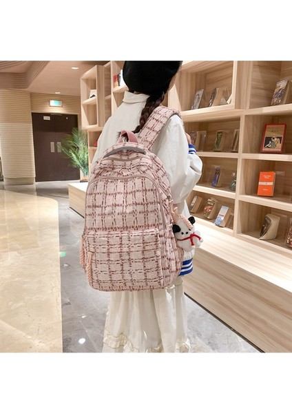 Kore Lise Öğrencisi Kampüs Sırt Çantası Edebi ve Sanatsal Küçük Taze Ekose Okul Çantası Ruiying Eğlence Seyahat Sırt Çantası (Yurt Dışından) fiyatları