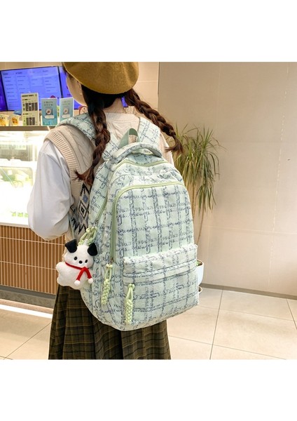 Kore Lise Öğrencisi Kampüs Sırt Çantası Edebi ve Sanatsal Küçük Taze Ekose Okul Çantası Ruiying Eğlence Seyahat Sırt Çantası (Yurt Dışından) fırsatları