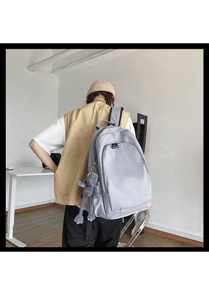 Kadınlar Için Basit Tek Renkli Naylon Sırt Çantası Kore Tarzı Lise Öğrenci Çantası 15.6 Inç Büyük Kapasiteli Bilgisayar Sırt Çantası Erkekler Için (Yurt Dışından) fiyatları