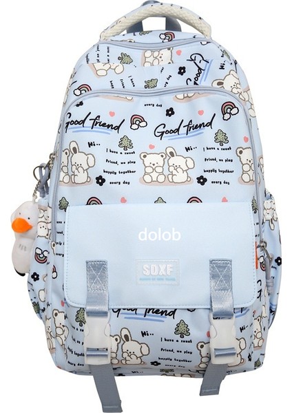 Sırt Çantası Kadın Yeni Japon ve Kore Çok Yönlü Okul Çantası Öğrenci Büyük Kapasiteli Kampüs Ortaokul Sınıfı Moda Sırt Çantası (Yurt Dışından)