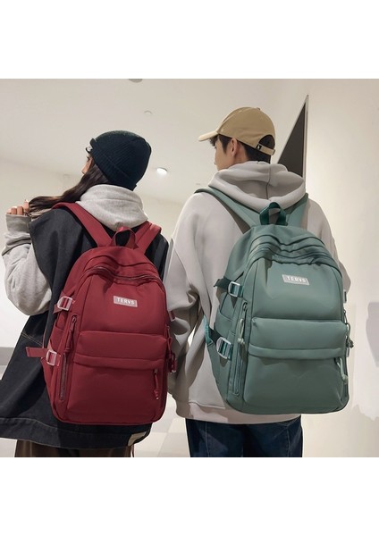 Kampüs Basit Sırt Çantası Kadın Lise Öğrencisi Ortaokul Öğrencisi Okul Çantası Büyük Kapasiteli Sırt Çantası Erkek Moda (Yurt Dışından) modelleri