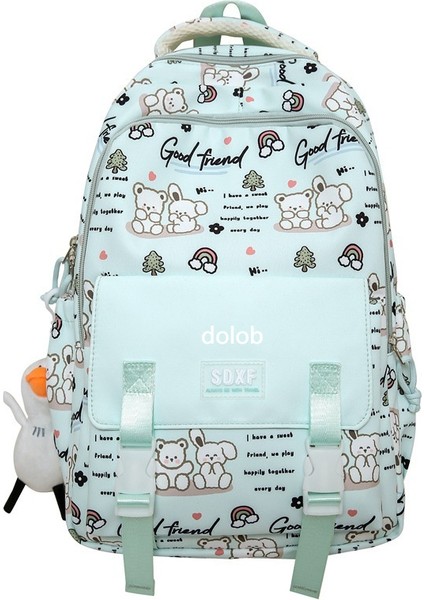 Sırt Çantası Kadın Yeni Japon ve Kore Çok Yönlü Okul Çantası Öğrenci Büyük Kapasiteli Kampüs Ortaokul Sınıfı Moda Sırt Çantası (Yurt Dışından)