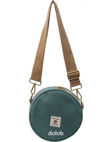 Kanvas Rahat Çanta Kore Tarzı Batı Tarzı Omuz Crossbody Çanta 2024 Erken Bahar Yeni Çok Yönlü Küçük Yuvarlak Çanta Kadınlar Için (Yurt Dışından)