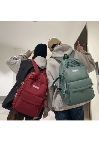 Kampüs Basit Sırt Çantası Kadın Lise Öğrencisi Ortaokul Öğrencisi Okul Çantası Büyük Kapasiteli Sırt Çantası Erkek Moda (Yurt Dışından) fiyatları