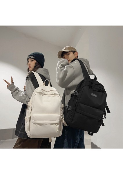 Kampüs Basit Sırt Çantası Kadın Lise Öğrencisi Ortaokul Öğrencisi Okul Çantası Büyük Kapasiteli Sırt Çantası Erkek Moda (Yurt Dışından) fırsatları