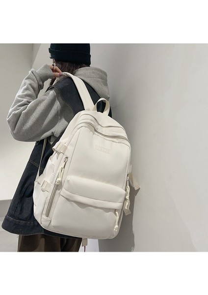 Kampüs Basit Sırt Çantası Kadın Lise Öğrencisi Ortaokul Öğrencisi Okul Çantası Büyük Kapasiteli Sırt Çantası Erkek Moda (Yurt Dışından) indirimleri