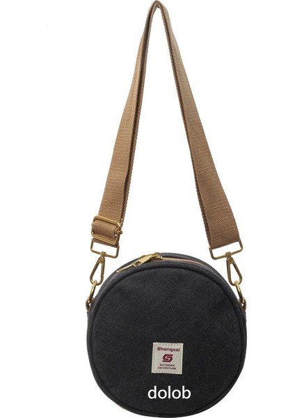 Kanvas Rahat Çanta Kore Tarzı Batı Tarzı Omuz Crossbody Çanta 2024 Erken Bahar Yeni Çok Yönlü Küçük Yuvarlak Çanta Kadınlar Için (Yurt Dışından)
