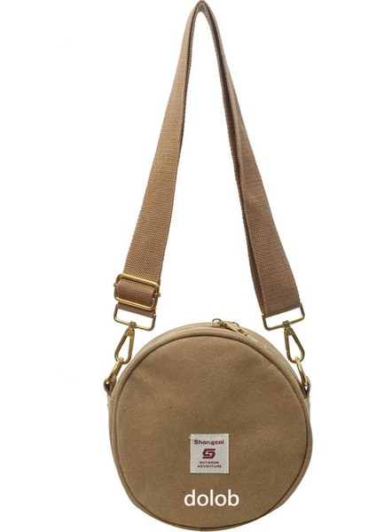 Kanvas Rahat Çanta Kore Tarzı Batı Tarzı Omuz Crossbody Çanta 2024 Erken Bahar Yeni Çok Yönlü Küçük Yuvarlak Çanta Kadınlar Için (Yurt Dışından)