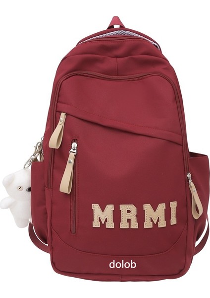 Modaya Uygun Serin Rahat Çift Sırt Çantası Moda Mektup Etiket Bilgisayar Sırt Çantası Moda Sınıf Öğrenci Okul Çantası Kore Versiyonu (Yurt Dışından)