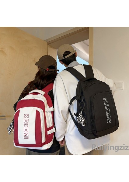 Ortaokul ve Lise Öğrencileri Için Gündelik Kore Çift Sırt Çantası, Büyük Kapasiteli Okul Çantası, Sevimli, Çok Yönlü, Zıt Renkler, Erkekler ve Kadınlar Için Aynı Tarz (Yurt Dışından) fırsatları