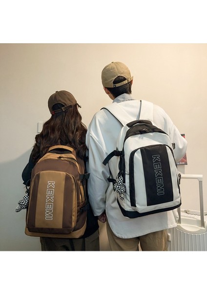 Ortaokul ve Lise Öğrencileri Için Gündelik Kore Çift Sırt Çantası, Büyük Kapasiteli Okul Çantası, Sevimli, Çok Yönlü, Zıt Renkler, Erkekler ve Kadınlar Için Aynı Tarz (Yurt Dışından) indirimleri