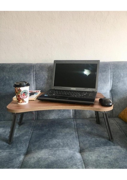 Suntalam Noowa Ceviz Çok Amaçlı Katlanabilir Masa Koltuk Sehpası 35 cm Garantisiz 60 cm 23 cm Kahve