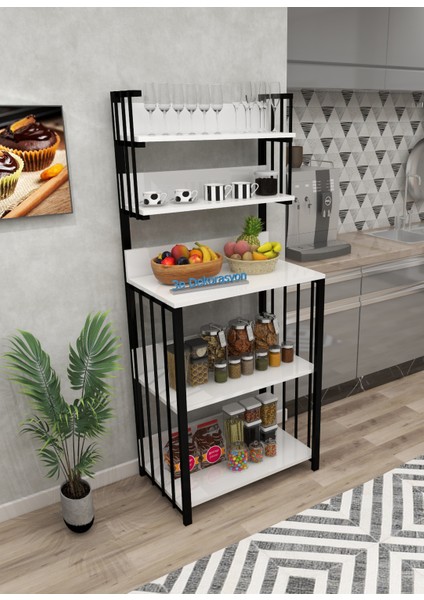 Mutfak Dolabı Raflı Çok Amaçlı Düzenleyici Mutfak Dolabı Banyo Dolabı Kahve Köşesi Mdf 170 Cm fırsatları