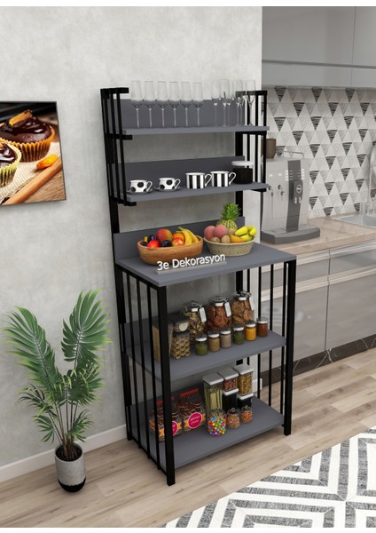 Mutfak Dolabı Raflı Çok Amaçlı Düzenleyici Mutfak Dolabı Banyo Dolabı Kahve Köşesi Mdf 170 Cm