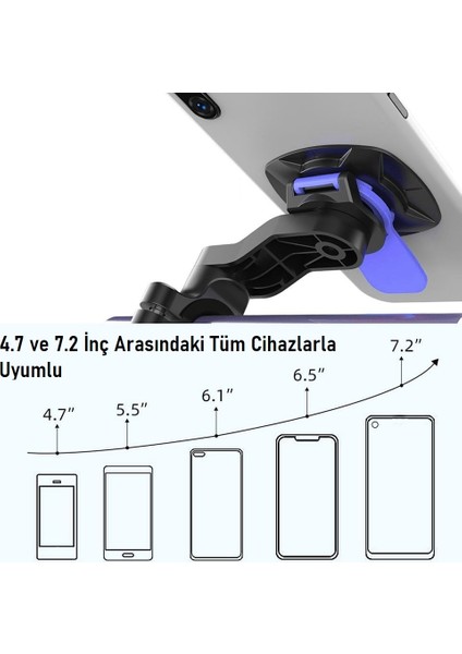 Motorsiklet Bisiklet Gidon Telefon Tutucu 360' Dönebilen Tak Çıkar Pratik Kullanım