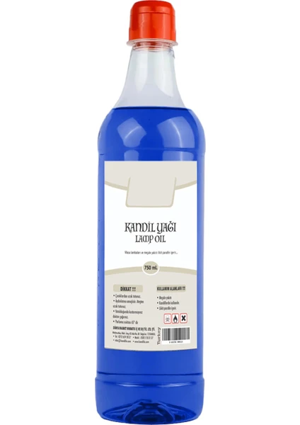 Kandillo, Mavi Kandil Yağı, 750 ml, Kokusuz Dumansız, Gaz Lambası Gazı